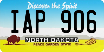 ND license plate IAP906
