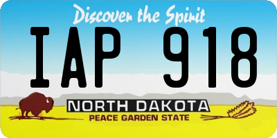 ND license plate IAP918