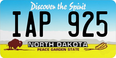 ND license plate IAP925
