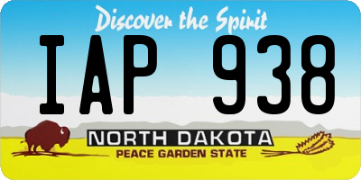 ND license plate IAP938