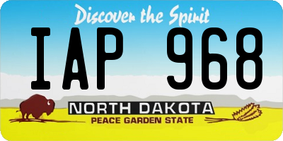 ND license plate IAP968