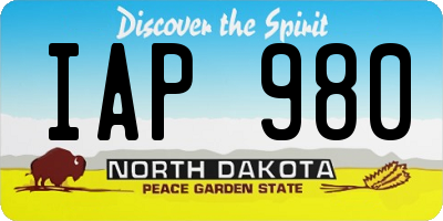 ND license plate IAP980