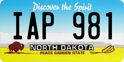 ND license plate IAP981