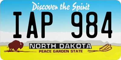 ND license plate IAP984