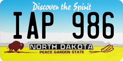 ND license plate IAP986