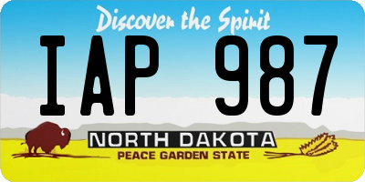 ND license plate IAP987