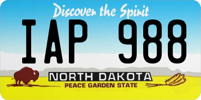 ND license plate IAP988