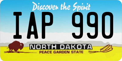 ND license plate IAP990