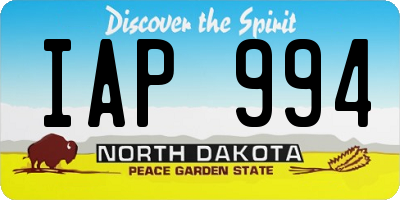 ND license plate IAP994