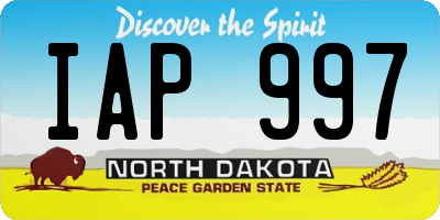 ND license plate IAP997