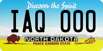 ND license plate IAQ000