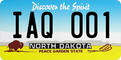 ND license plate IAQ001
