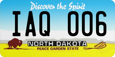 ND license plate IAQ006