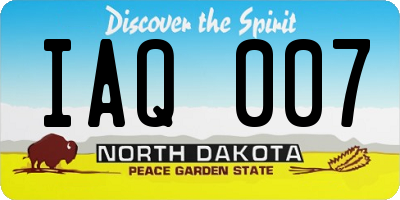 ND license plate IAQ007
