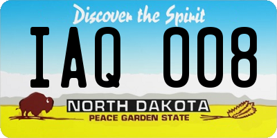 ND license plate IAQ008