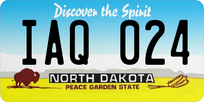 ND license plate IAQ024