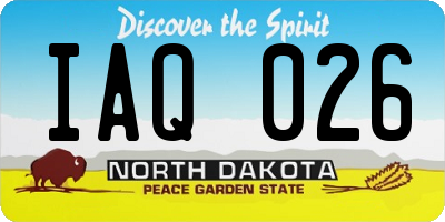 ND license plate IAQ026