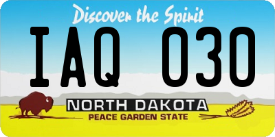 ND license plate IAQ030