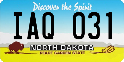 ND license plate IAQ031