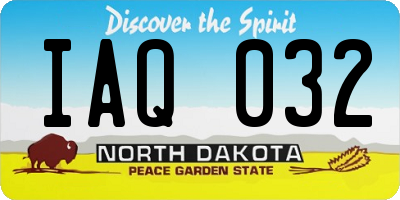 ND license plate IAQ032