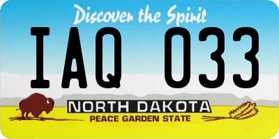 ND license plate IAQ033