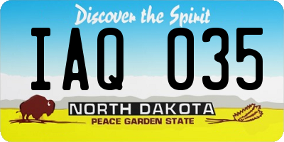 ND license plate IAQ035