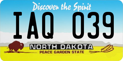 ND license plate IAQ039