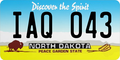 ND license plate IAQ043