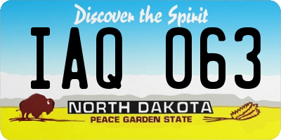 ND license plate IAQ063