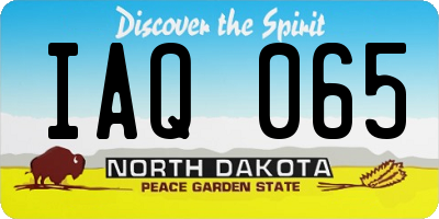 ND license plate IAQ065