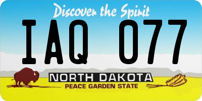 ND license plate IAQ077
