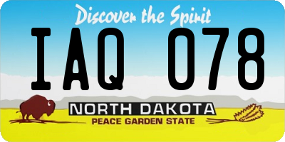 ND license plate IAQ078