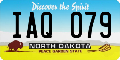 ND license plate IAQ079