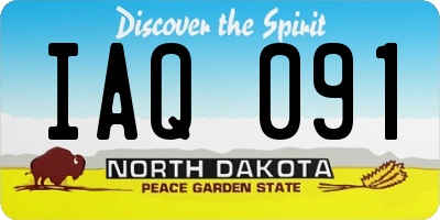 ND license plate IAQ091