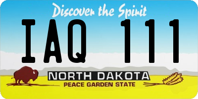 ND license plate IAQ111