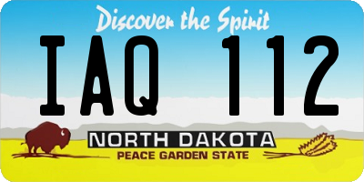 ND license plate IAQ112