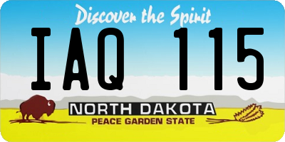 ND license plate IAQ115