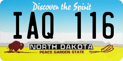 ND license plate IAQ116