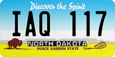 ND license plate IAQ117