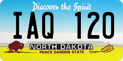 ND license plate IAQ120