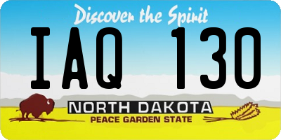 ND license plate IAQ130