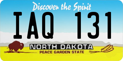 ND license plate IAQ131