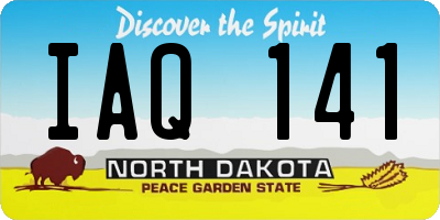ND license plate IAQ141
