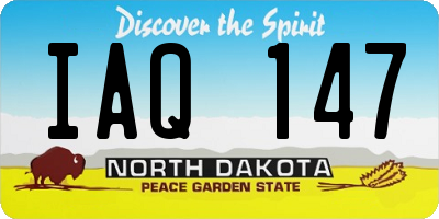 ND license plate IAQ147