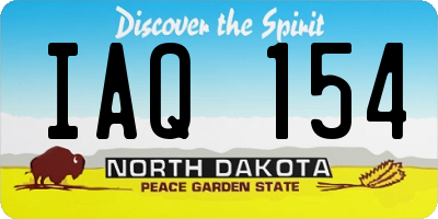 ND license plate IAQ154