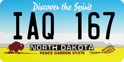 ND license plate IAQ167