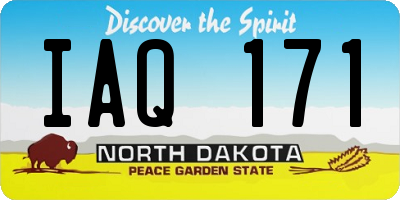 ND license plate IAQ171