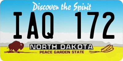 ND license plate IAQ172