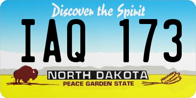 ND license plate IAQ173