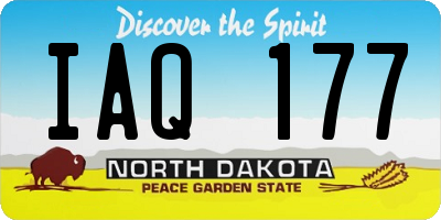 ND license plate IAQ177